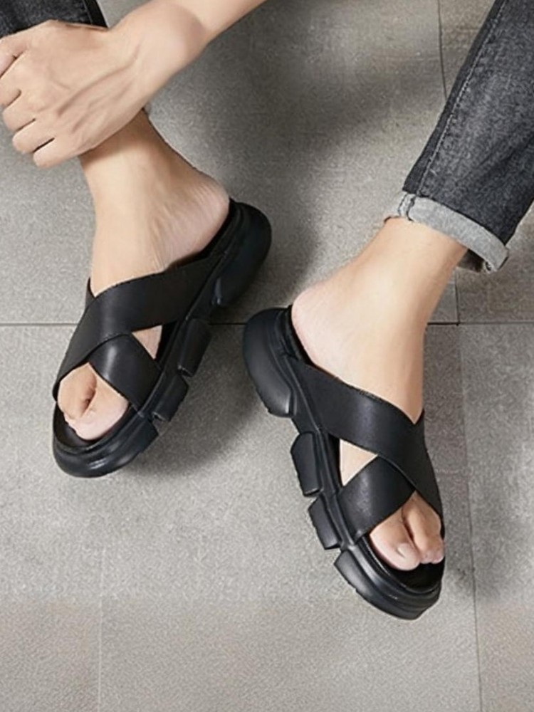 Pantoufles tendance en cuir de - Men Shoes Type avis et prix