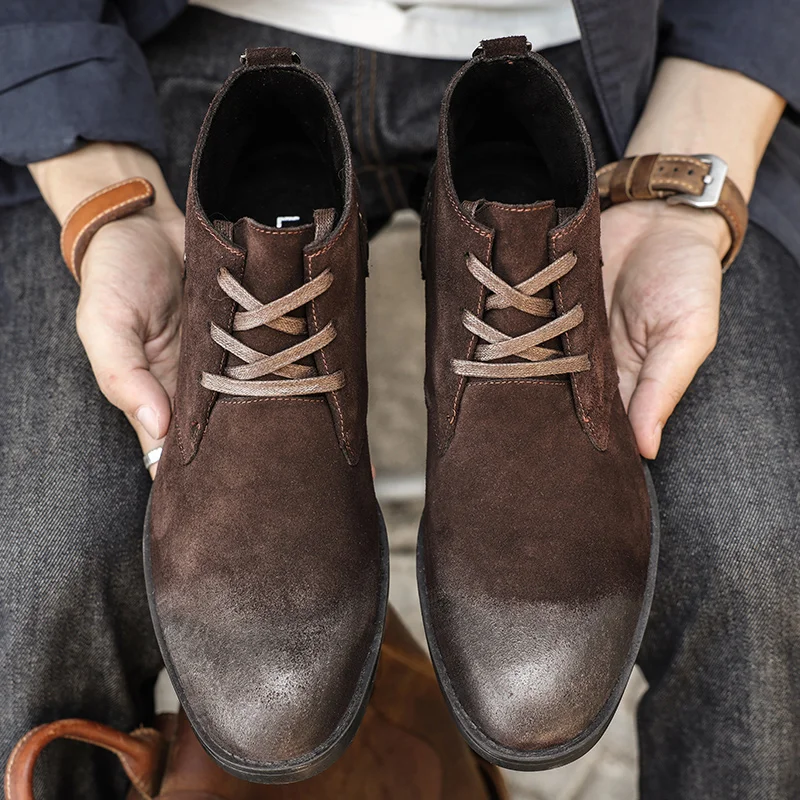 Bottines en daim de vache fait - Men Shoes Type avis et prix